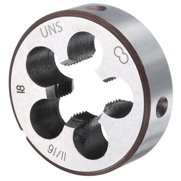 Uxcell Round Threading Die 11/16-18 UNS Thread Right Hand Screw Cutting Fixed Dies, Alloy Tool Steel Tapping Repair Tool