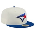 thumbnail image 3 of Men's New Era Cream Toronto Blue Jays Chrome 59FIFTY Fitted Hat, 3 of 6