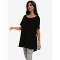 thumbnail image 2 of Women's Plus Size Flare Top - Casual Short Sleeve Loose Fit T-Shirt, Swing Style, 2 of 6