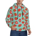 thumbnail image 2 of Salouo Hand Drawn Strawberry Pattern Men's Fall Hoodie Sweatshirt,Sport Hoodie with Pockets for Men Pullover Casual Hooded Sweatshirt-3X-Large, 2 of 7
