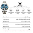 thumbnail image 5 of OLEVS Automatic Watches for Men Luxury Dress Waterproof Self Winding Mechanical Chronograph Diamond Stainless Steel Luminous Date Skeleton Tourbillon Mens Watches Gift Reloj Para Hombre Blue Dial, 5 of 14