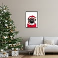 thumbnail image 3 of Stupell Industries Pug in Santa Hat Holiday Painting Black Framed Art Print Wall Art, 24 x 30, 3 of 9