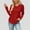 Red, variant on V Neck Pullover Tops, Womens Long Sleeve Knit Hoodies, Drawstring Pullover Tops with Pocket