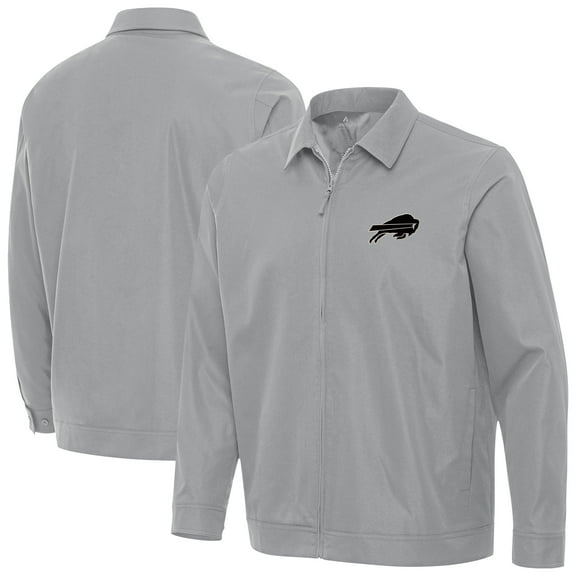 Men's Antigua Gray Buffalo Bills Pivot Full-Zip Jacket