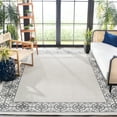 thumbnail image 3 of SAFAVIEH Machine Washable Rug Indoor/Outdoor Bermuda Collection - Bermuda Zoey Floral Bordered Indoor/Outdoor Area Rug Ivory/Charcoal, 6'7" x 6'7" Square, 3 of 8