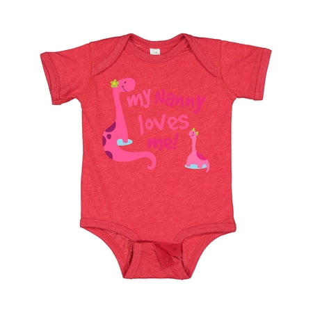 

Inktastic My Nanny Loves Me Gift Baby Girl Bodysuit