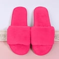 thumbnail image 6 of Fnooota Womens Slide Slippers, Indoor Non Slip Open Toe Soft Sole Fuzzy Slippers Bedroom Shoes Hot Pink Size 5.5-6, 6 of 7