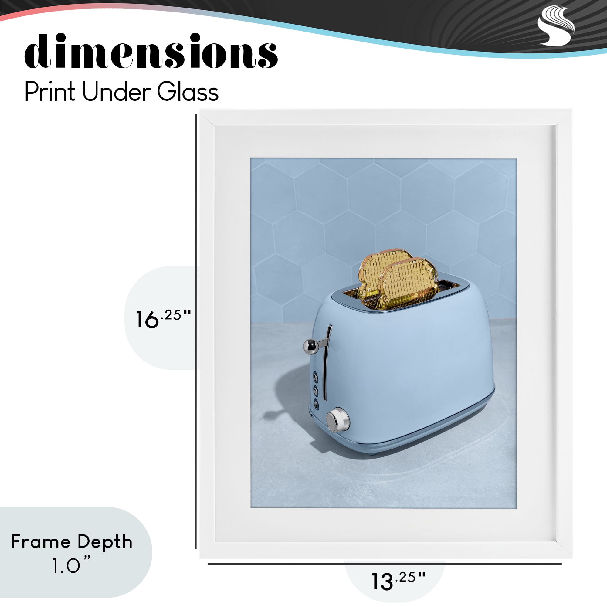 Stupell Industries Golden Disco Toaster Over White Framed Print Under Glass, design by LISH Creative