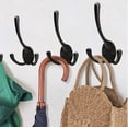 thumbnail image 1 of 5 Pieces Coat Rack, Wall Mounted Coat Hook, Retro Double Coat Hook for Bathroom Kitchen Coat Rack (Black), 1 of 5