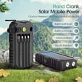 40000mAh Solar Power Bank with Hand Crank & Built-in Cables, LED ...