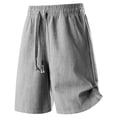 thumbnail image 4 of Hurxie Men's Casual Shorts 7 Inch Elastic Waist Drawstring Lightweight Summer Beach Shorts with Pockets Gray,XL, 4 of 5