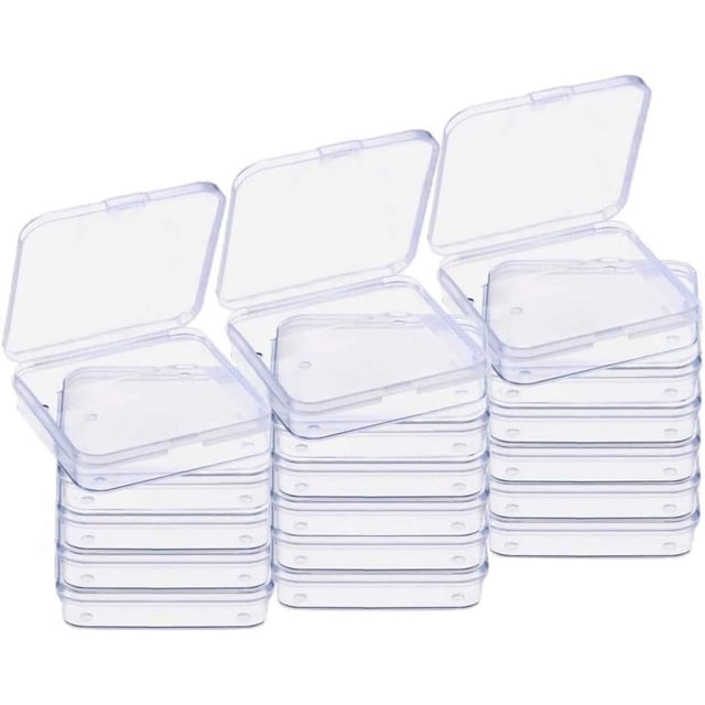 Gebildet 18 Pack Mini Clear Plastic Bead Storage Containers Box Case with lid for Herbs,Tiny Bead,Pills,and Other Small Items