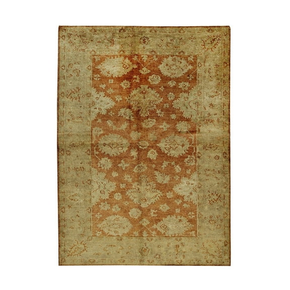 Handmade Wool Area Rug - 9x12 ft Transitional Design - Rectangle Floor Rug
