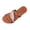 Brown, variant on Women Leaf Rhinestone Dual Strap Flat Slide Sandals Comfort Footwear For Beach Casual Shopping Outdoor Daily Summer