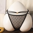 thumbnail image 2 of HCNTES Women's Sexy Lace Panties Cheeky Underwear Mid Rise Briefs Bow Mesh Breathable Everyday Underpants Lingerie (Black,XL), 2 of 4