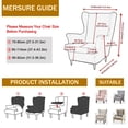 thumbnail image 3 of Eco-Ancheng Wing Chair Slipcovers, 2 Pieces Stretch Wingback Chair Covers Sofa Slipcover, Printing Wing Back Armchair Slipcovers Furniture Protector with Elastic Bottom, 22, 3 of 7
