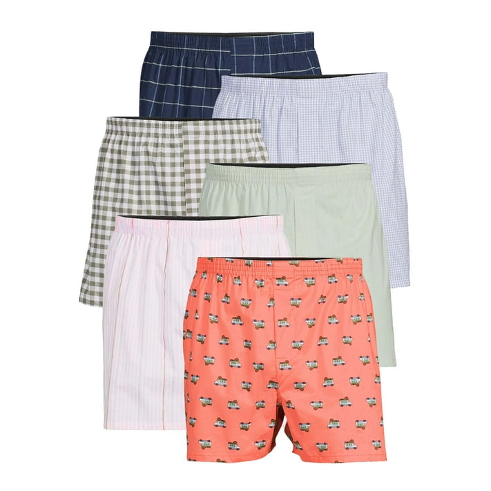 George Men's Woven Boxers, 6-Pack - Walmart.com