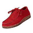 thumbnail image 2 of Womens Walking Shoes, Lace Up Loafers Women Comfortable Round Toe Slip On Flats Work Walking Shoes With Arch Support Stylish Oxford Shoes Lightweight Non-Slip Casual Shoes Fashion Sneakers, Red 8.5, 2 of 7