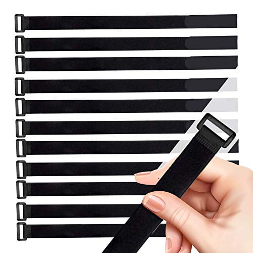 OfficeWerks 7545905553 Black Nylon, 1" Cable/Securing Straps, 12 Pieces 12 Pack