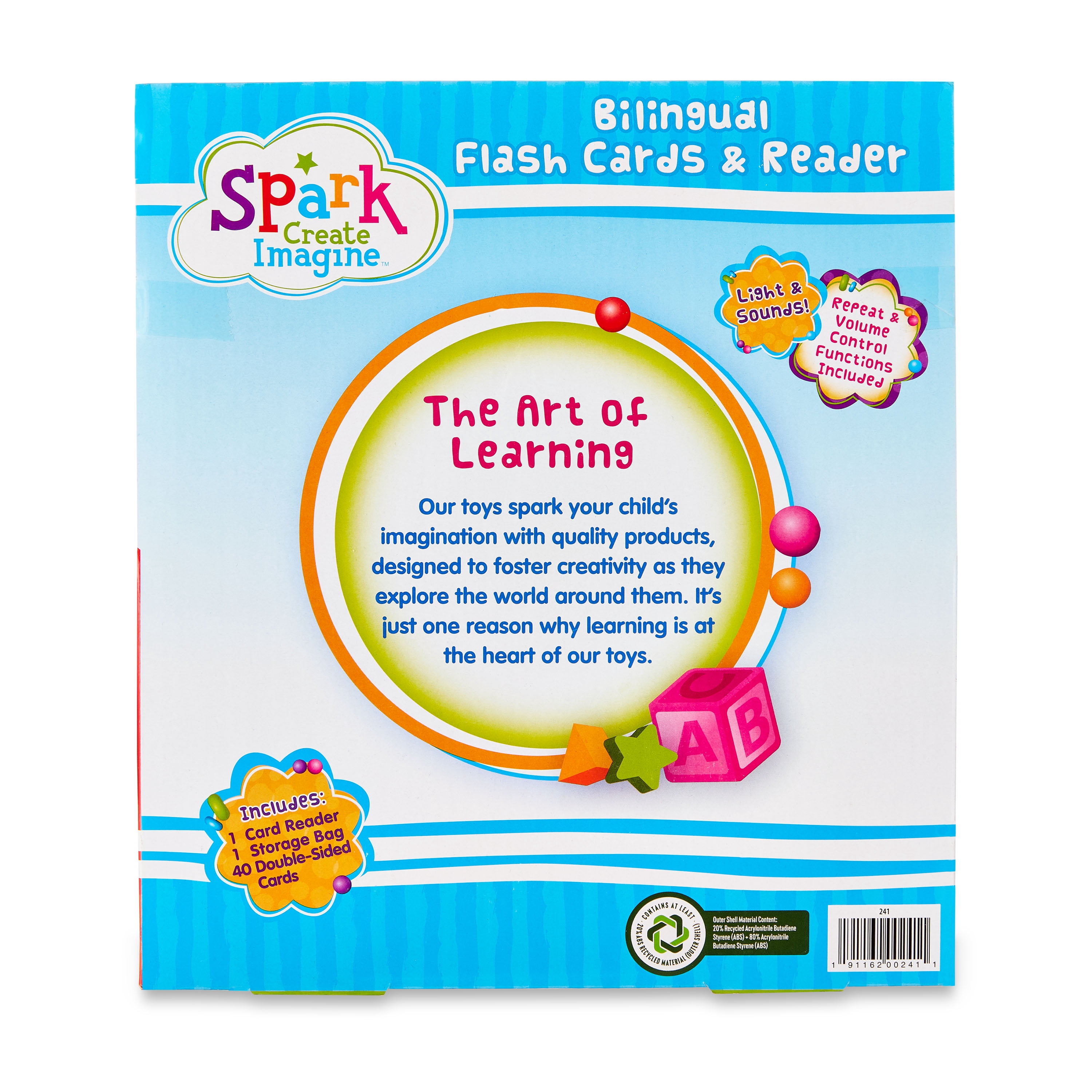 Spark.Create.Imagine Bilingual Flash Cards & Reader, 42 Pieces, for Early Language Development, Toddlers 24 Months+
