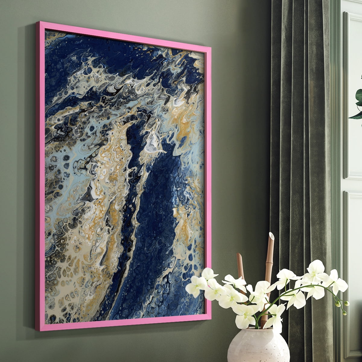 C39 Framed Print in Pink Solid Wood Framed Print No Nail Hanging