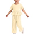thumbnail image 3 of Bovxnpu Girls Summer Clothing Sets Striped Sleeveless V-neck Kids Breathable Casual Top and Pants Outfit Set, 3 of 8