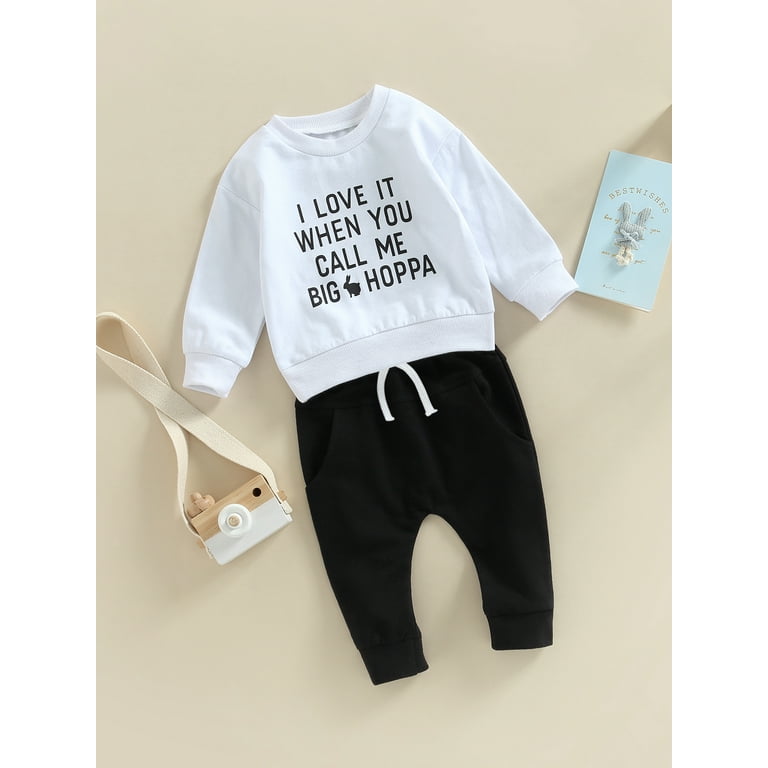 Newborn Infant Baby Girl Boy Easter Clothes Set Long Sleeve