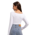 thumbnail image 4 of Women Shirts V Neck Long Sleeve Tops T-Shirt Basic Tees, 4 of 4