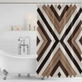 thumbnail image 2 of Polyester Fabric Brown Aztec Shower Curtain, Abstract Southwest Black Vintage Wood Grain Waterproof Bathtub Curtain Bathroom Decor Set with Hooks 72 x 84 Inches, 2 of 6