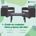 thumbnail image 4 of Sala de Jardín 2 Sillones y Mesa Jardimanía, Tipo Rattan Plástico, Cómoda y Durable, Incluye Cojines negro Estandar, 4 of 9