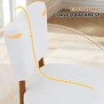 thumbnail image 4 of Hawsaiy Dining Chairs Set of 2, Upholstered Fabric Dining Room Chairs, Mid Century Modern Kitchen Chairs with Solid Wood Legs & Cross-Brace Support, Farmhouse Side Chairs for Dining Room, White, 4 of 10