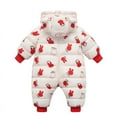 thumbnail image 3 of GYRATEDREAM Baby Boy Girl Winter Thicken Jumpsuit Newborn Bear Ear Snowsuit Infant Long Sleeve Footed Zipper Hoodie Romper Warm Coat for 0-12 Months, 3 of 8