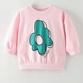 thumbnail image 2 of Odeerbi Kids Boys Girls Crewneck Sweatshirts Cartoon Printed Pullover Sweatshirts Fashionable Cute Flower Sweatshirt Fall Winter Long Sleeve Pullover Sweatshirt Pink, 2 of 9