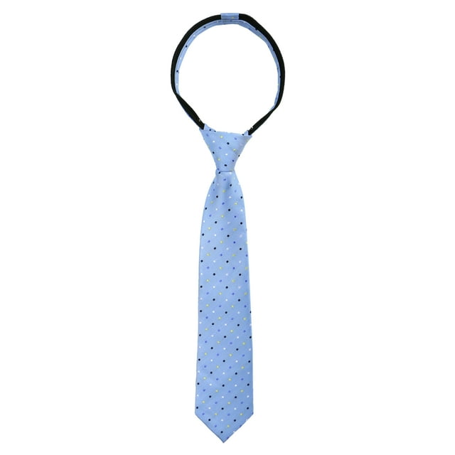 Spring Notion Boys' Pre-tied Woven Zipper Tie X-Small Light Blue Dotted