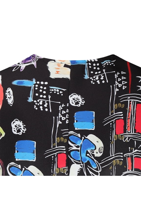 Men's V-Neck Sleeveless Graphic Prints Loose Trend Personality Suit Vest