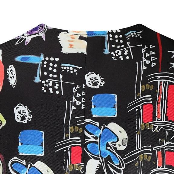 IROINNID Men's V-Neck Sleeveless Graphic Prints Loose Trend Personality Suit Vest