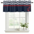 thumbnail image 2 of Anchor Navy Blue Valances for Windows, Red Nautical White Geometric Stripes Light Filtering Kitchen Curtains, Rod Pocket Window Valance Curtains for Living Room Bedroom, 42" W x 12" L, 2 Panels, 2 of 9
