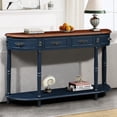 thumbnail image 2 of Retro-Style, Solid Pine Console - 2 Drawers + Shelf, Easy Assembly for Hallway Decor, 2 of 6