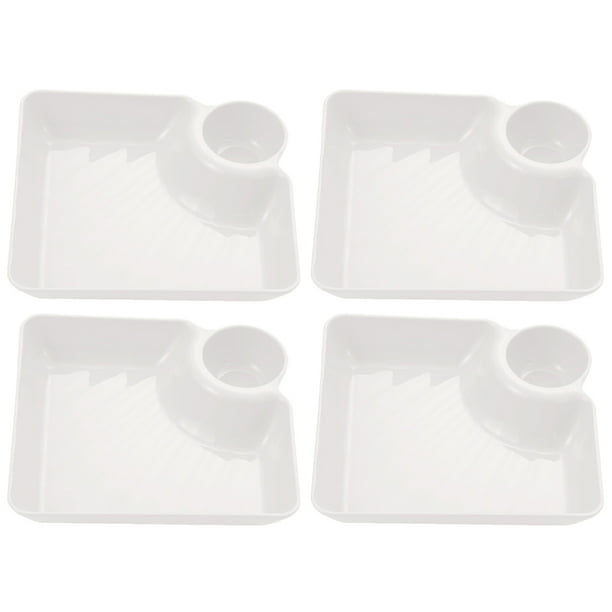 4 piezas de plástico para servir bandeja de platos bandeja de alimentos para bocadillos galletas de comida papas fritas