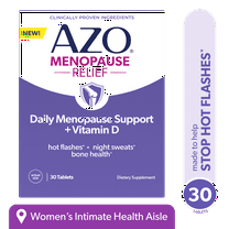 AZO® Daily Menopause Relief   Vitamin D Supplements for Women, Reduces Hot Flashes and Night Sweats, 30 Count
