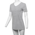 thumbnail image 5 of A2Y Women's Basic Solid Premium Cotton Short Sleeve V-neck T Shirt Tee Tops Heather Grey S, 5 of 6