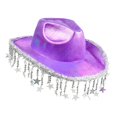 thumbnail image 2 of Western Hat Brimmed Cap Fringe Detail Lightweight Cloth Material for Adult Stage Performance Festival, 2 of 9