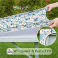 thumbnail image 6 of Lightblue Daisy Flower Green Stems Pattern Square Fitted Tablecloth with Elastic Edge,Square Table Cover,Washable Elastic Table Cover for Home Kitchen Party Decor 34"x34", 6 of 6