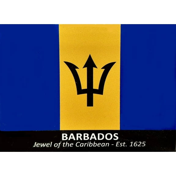 Barbados Flag Caribbean Fridge Collector's Souvenir Magnet 2.5 inches X 3.5 inches