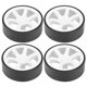 thumbnail image 1 of Llantas de plástico RC de 6 radios, 4 Uds. Con neumáticos de goma para coche de derrape 1/10 RC, coche de derrape en carretera (blanco), 1 of 8