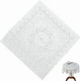 thumbnail image 6 of 36 Inch White Embroidered Lace Tablecloth Flower Pattern Vintage Sheer Fabric Floral Edging Trimming Soft Rectangle Polyester Cloth for Home Wedding Table Tea Party Decoration DIY Craft 1pc, 6 of 7
