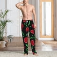 thumbnail image 5 of Uemuo Cherry Pattern Men's Wide Leg Palazzo Lounge Pants with Pockets Light Weight Loose Comfy Casual Pajama Pants-Medium, 5 of 9