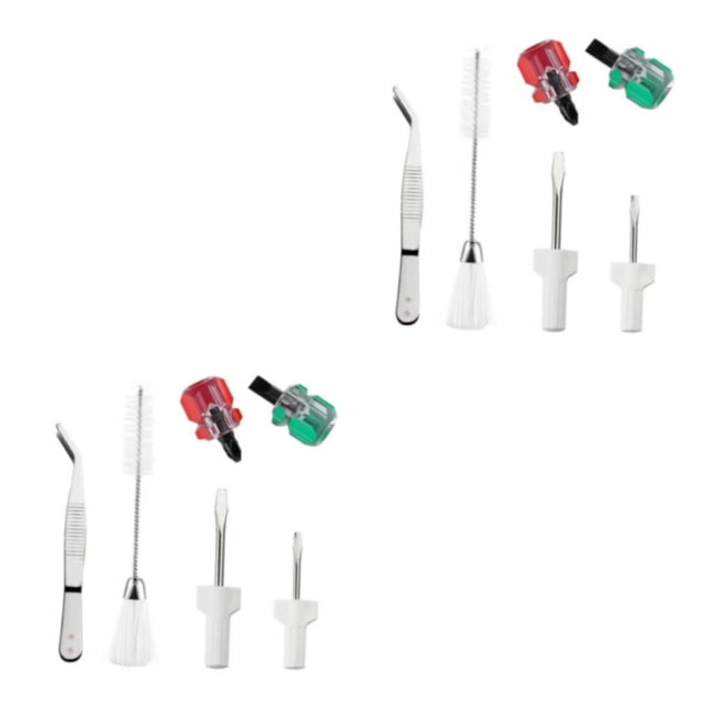 Billuyoard Cepillo de pelusa de doble cabeza con pinzas de cabeza cruzada Overlock para limpieza de máquinas de coser Tipo 1 2Conjunto