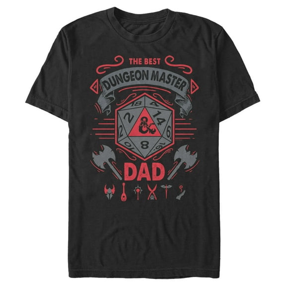 Men's Dungeons & Dragons Father's Day Best Dungeon Master Dad Graphic Tee Black Large