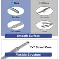 thumbnail image 3 of Uxcell 3/32" (2mm) 100ft (30M) 304 Stainless Steel Cable Wire Rope 7x7 Strands, 3 of 5